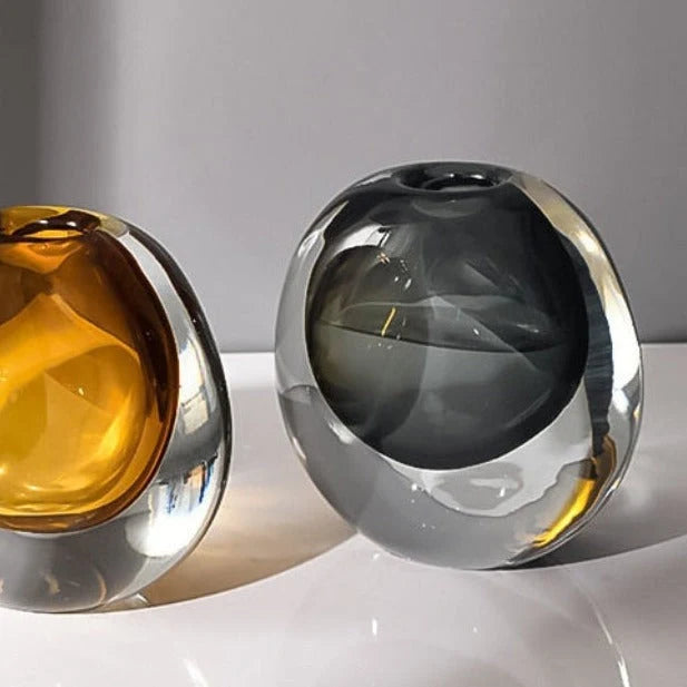 Glass Vase | Handblown Murano Bubble Design | 30 x 15 cm
