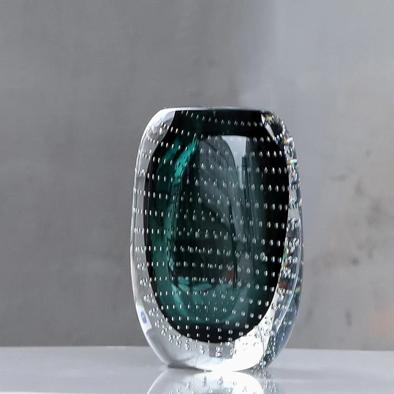 Glass Vase | Handblown Murano Bubble Design | 30 x 15 cm
