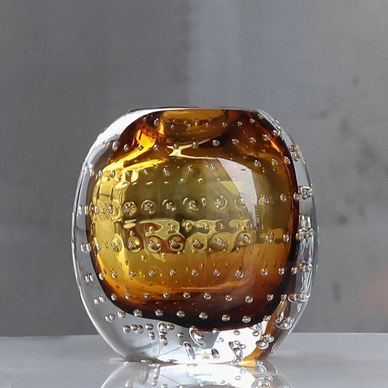 Glass Vase | Handblown Murano Bubble Design | 30 x 15 cm