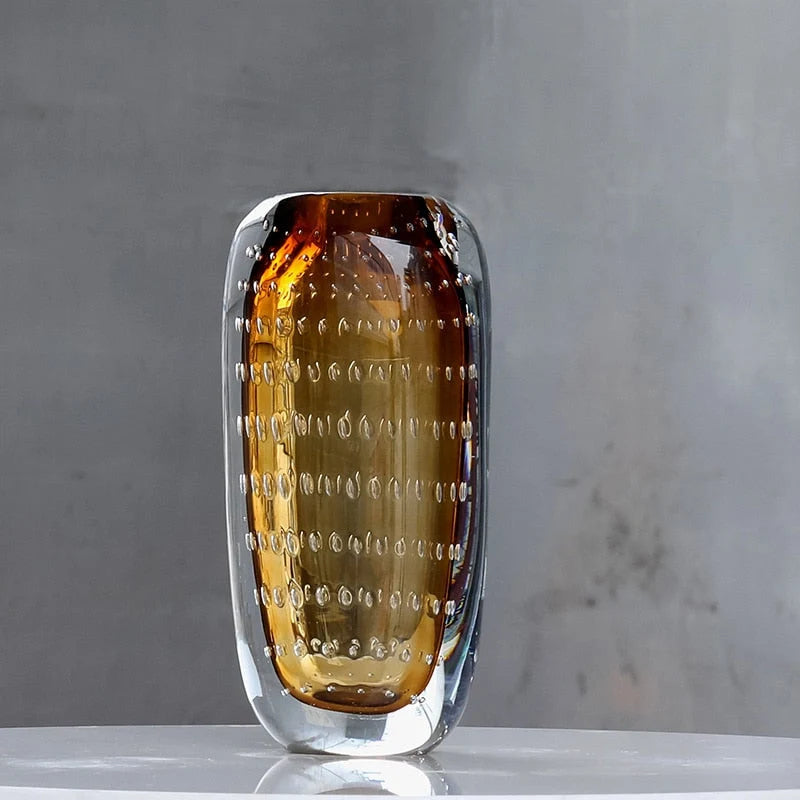 Glass Vase | Handblown Murano Bubble Design | 30 x 15 cm