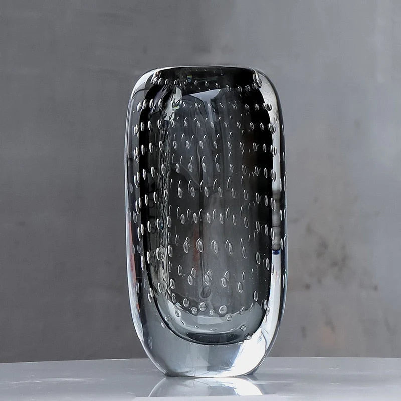 Glass Vase | Handblown Murano Bubble Design | 30 x 15 cm