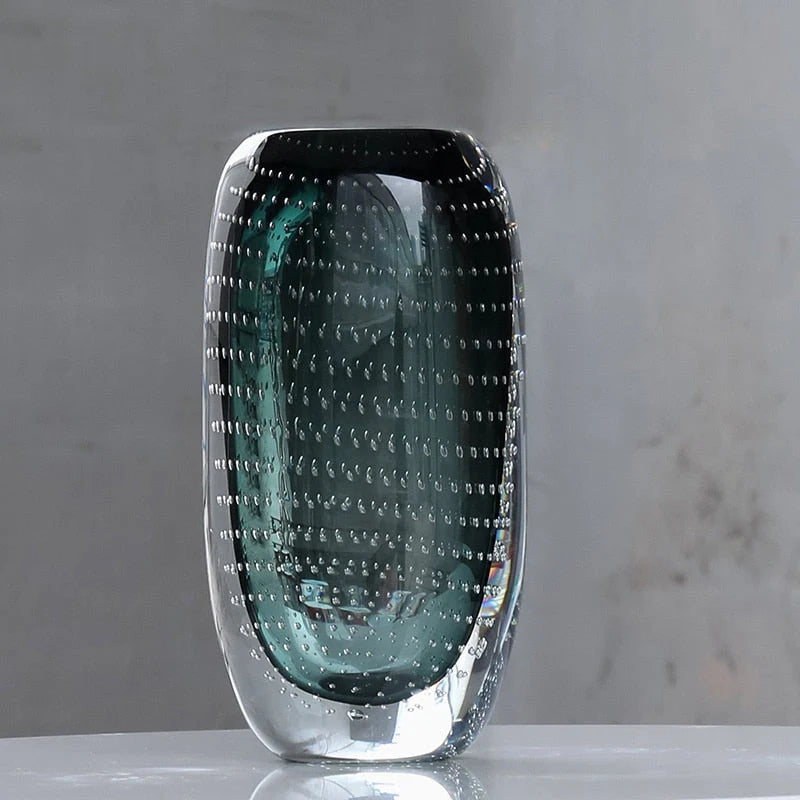 Glass Vase | Handblown Murano Bubble Design | 30 x 15 cm