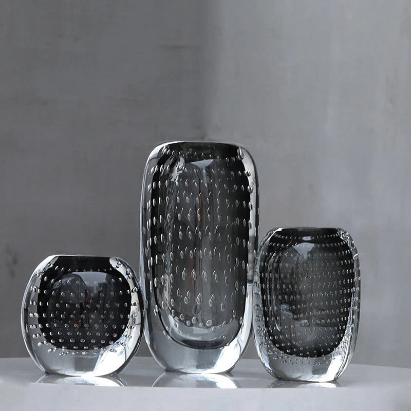 Glass Vase | Handblown Murano Bubble Design | 30 x 15 cm