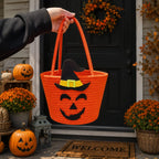 Halloween Basket | Witch Hat Design & Durable Sewn Handles