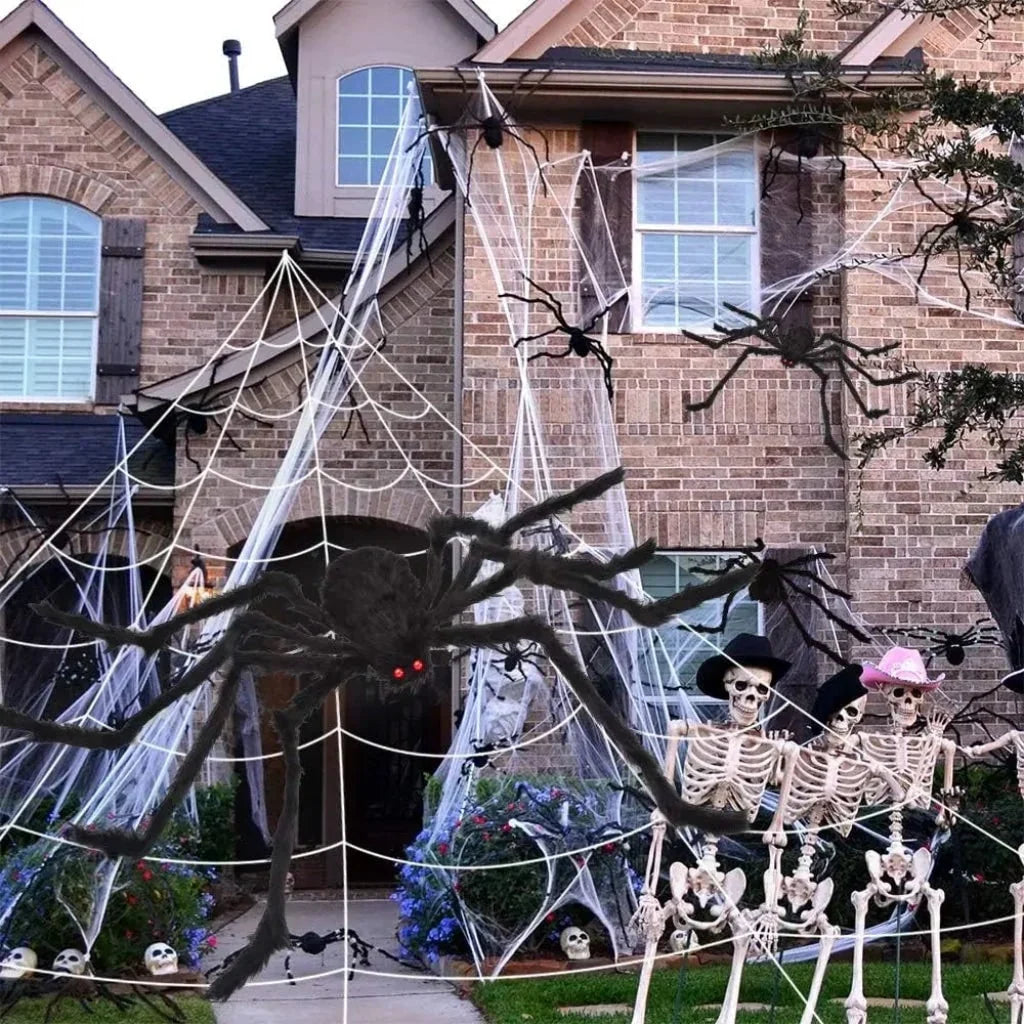 Halloween Decoration | Giant Spiderweb & Spider | Easy to Hang