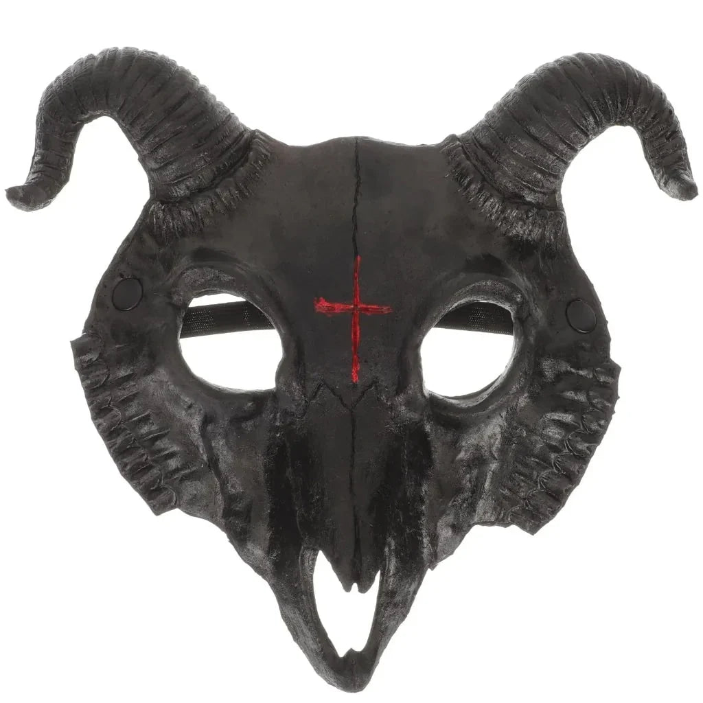 Halloween Mask | Goat Head Design & Breathable Comfort | Black