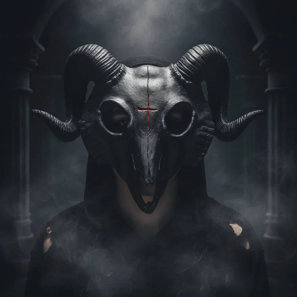 Halloween Mask | Goat Head Design & Breathable Comfort | Black