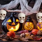 Halloween Skull Decorations | Mini White Indoor & Outdoor | 10-Piece Set