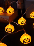 Halloween String Lights | Battery-Operated LED & Pumpkin, Ghost & Eye Designs | 10/20/40 Lights