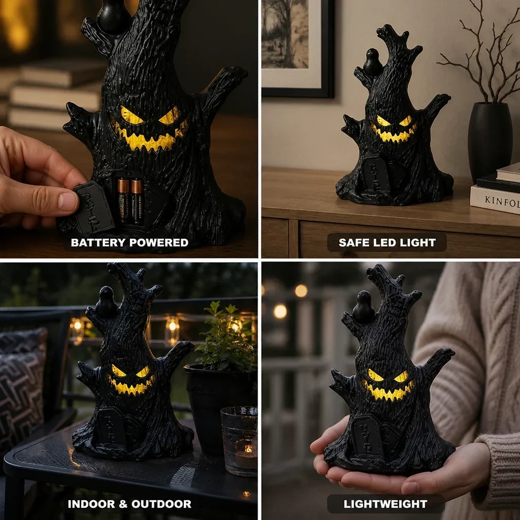 Halloween Tree Decoration | Flameless Flickering LED & Battery-Powered