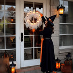 Halloween Wreath | LED Ghost Design & Energy-Efficient | 35 x 35 cm