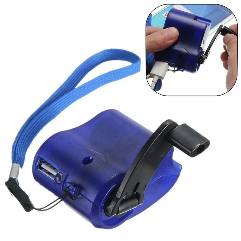 Hand Crank Charger | USB Output & Integrated LED | Pocket-Sized