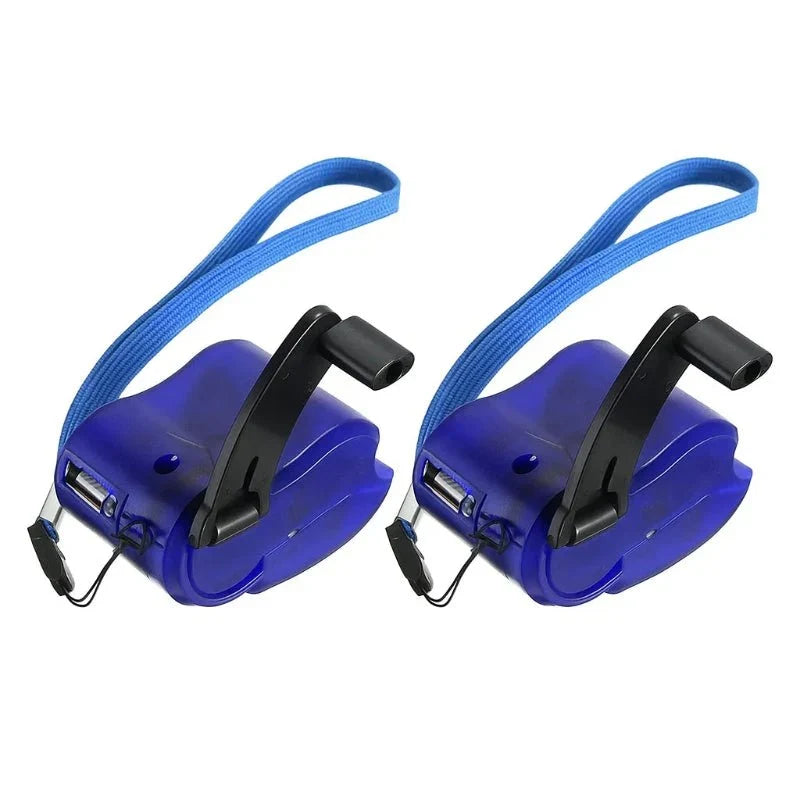 Hand Crank Charger | USB Output & Integrated LED | Pocket-Sized