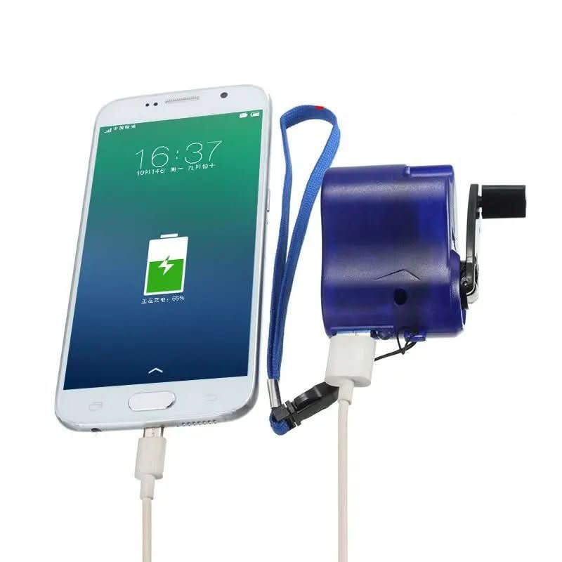 Hand Crank Charger | USB Output & Integrated LED | Pocket-Sized