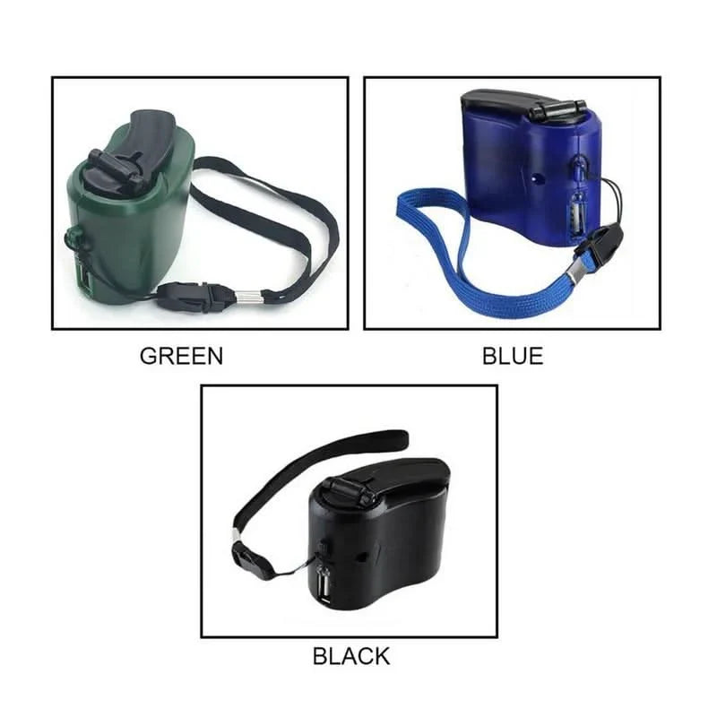Hand Crank Charger | USB Output & Integrated LED | Pocket-Sized