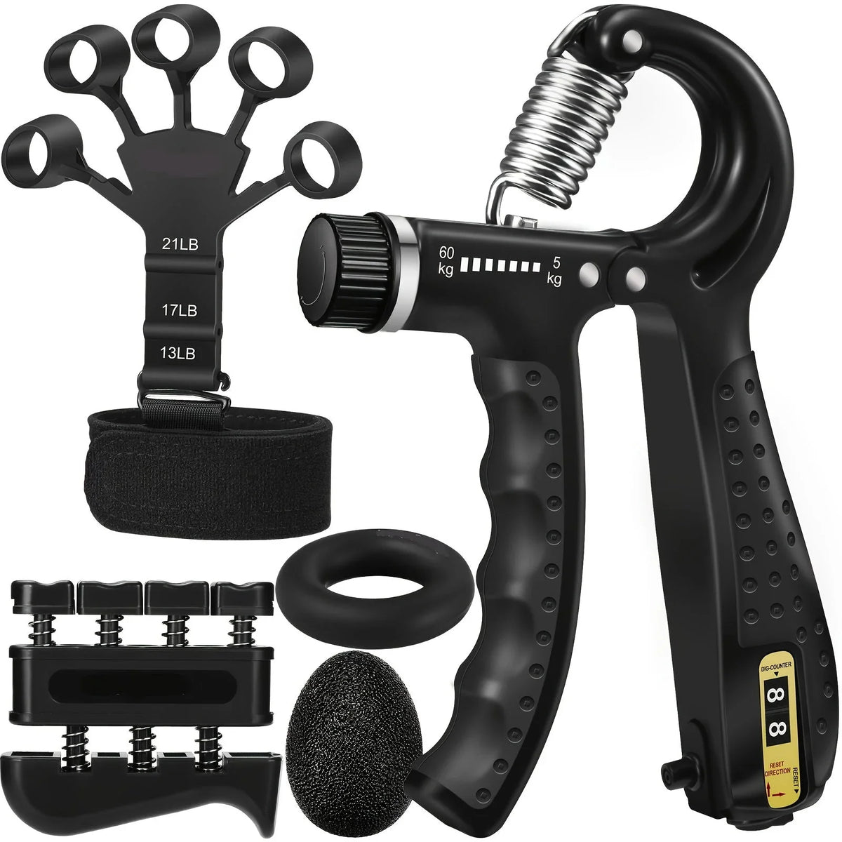 Hand Trainer Set | Adjustable Resistance & Ergonomic Grip | 5-Piece