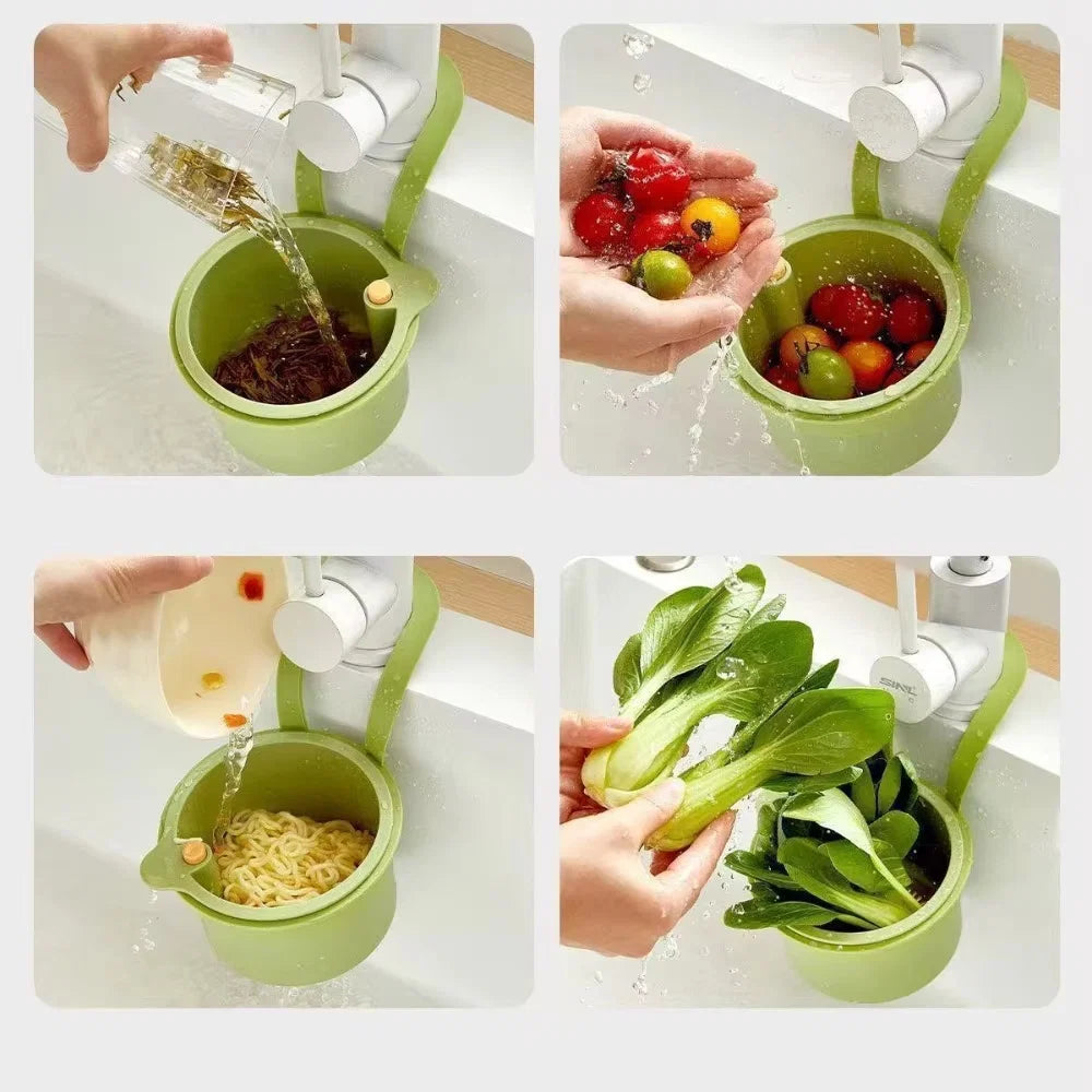 Hanging Draining Basket | Two-Part Filter & One-Click Emptying