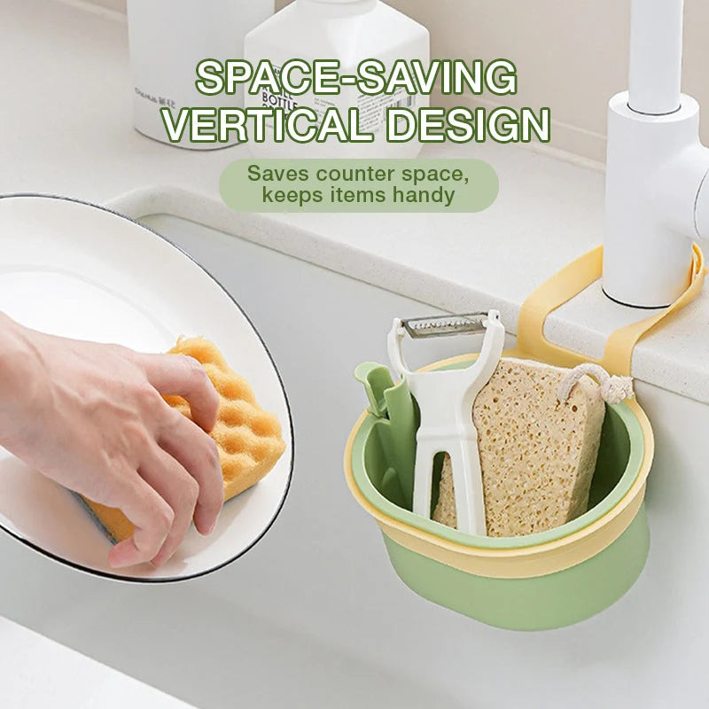 Hanging Sink Strainer Basket | Fine Stainless Steel Mesh & Lock-Release | Fits Most Faucets