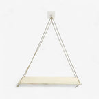 Hanging Wall Shelf | Rope-Supported Wood | Compact