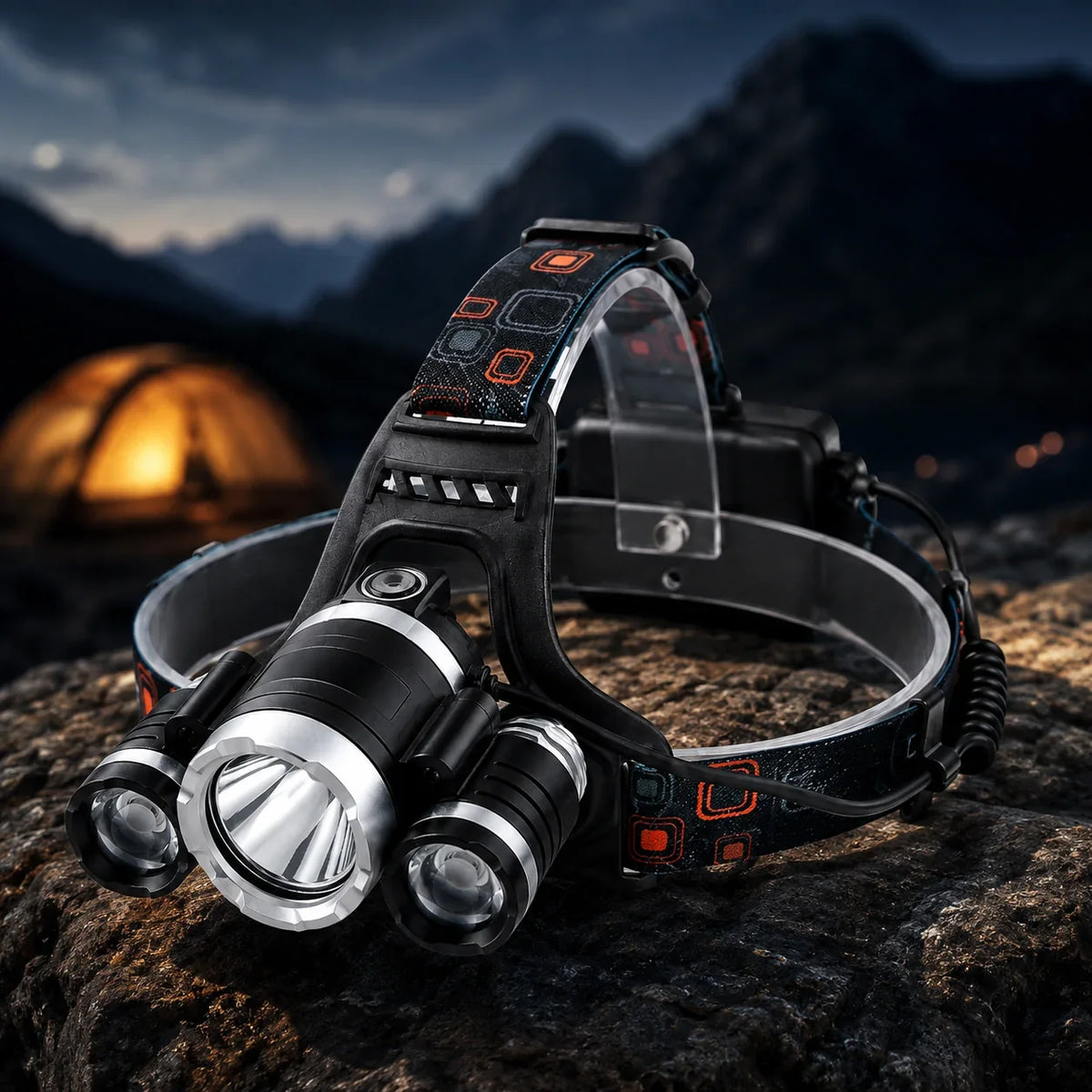 Headlamp | USB Rechargeable 3-LED & Multiple Modes