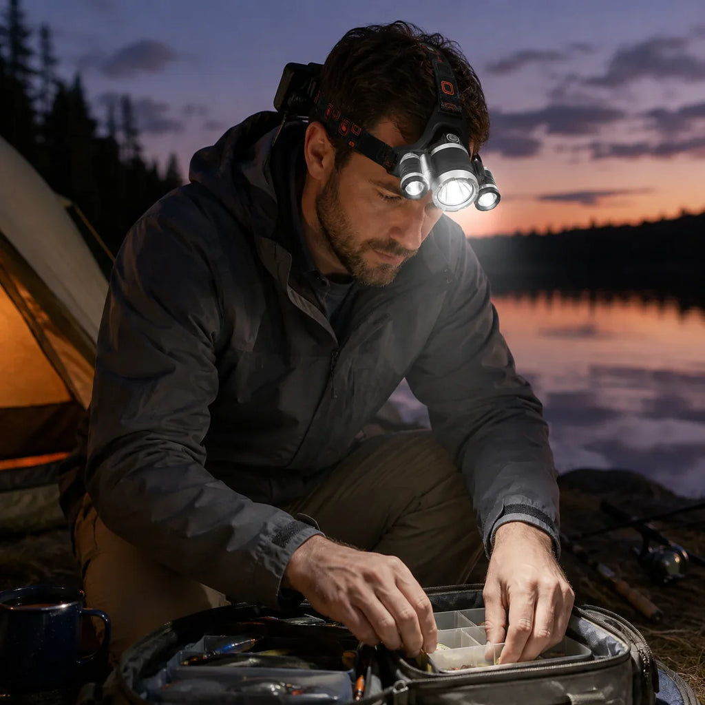 Headlamp | USB Rechargeable 3-LED & Multiple Modes