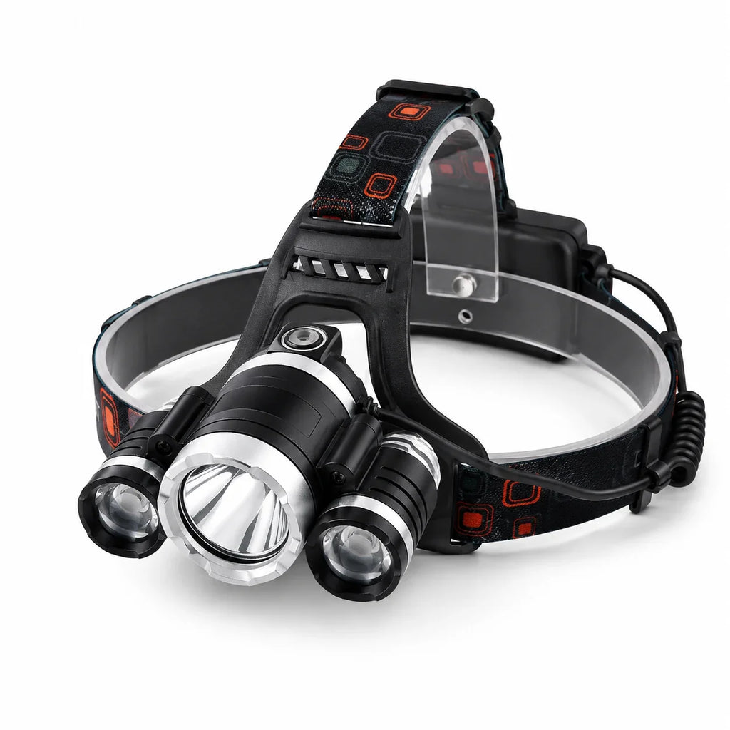 Headlamp | USB Rechargeable 3-LED & Multiple Modes