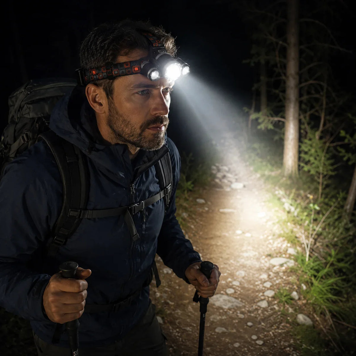 Headlamp | USB Rechargeable 3-LED & Multiple Modes
