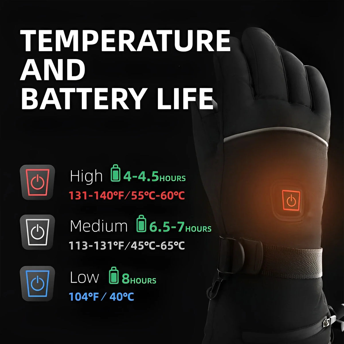 Heated Gloves | USB Rechargeable & Water-Repellent | Up to 8 Hours