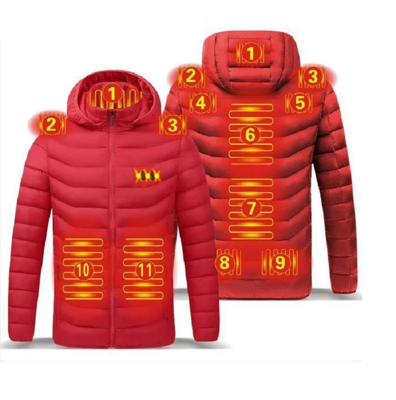Heated Hoodie | 11-Zone Carbon-Fiber Heating & USB-Powered