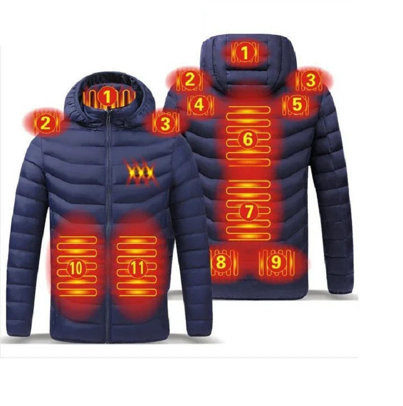 Heated Hoodie | 11-Zone Carbon-Fiber Heating & USB-Powered