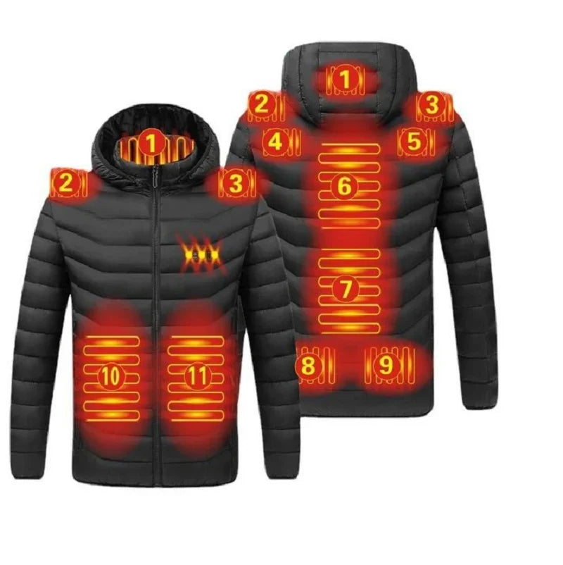 Heated Hoodie | 11-Zone Carbon-Fiber Heating & USB-Powered