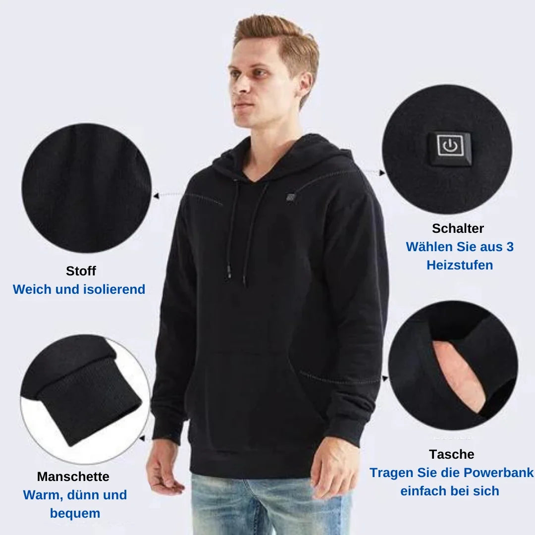 Heated Hoodie | USB-Powered & 3 Heat Settings | Unisex S–2XL