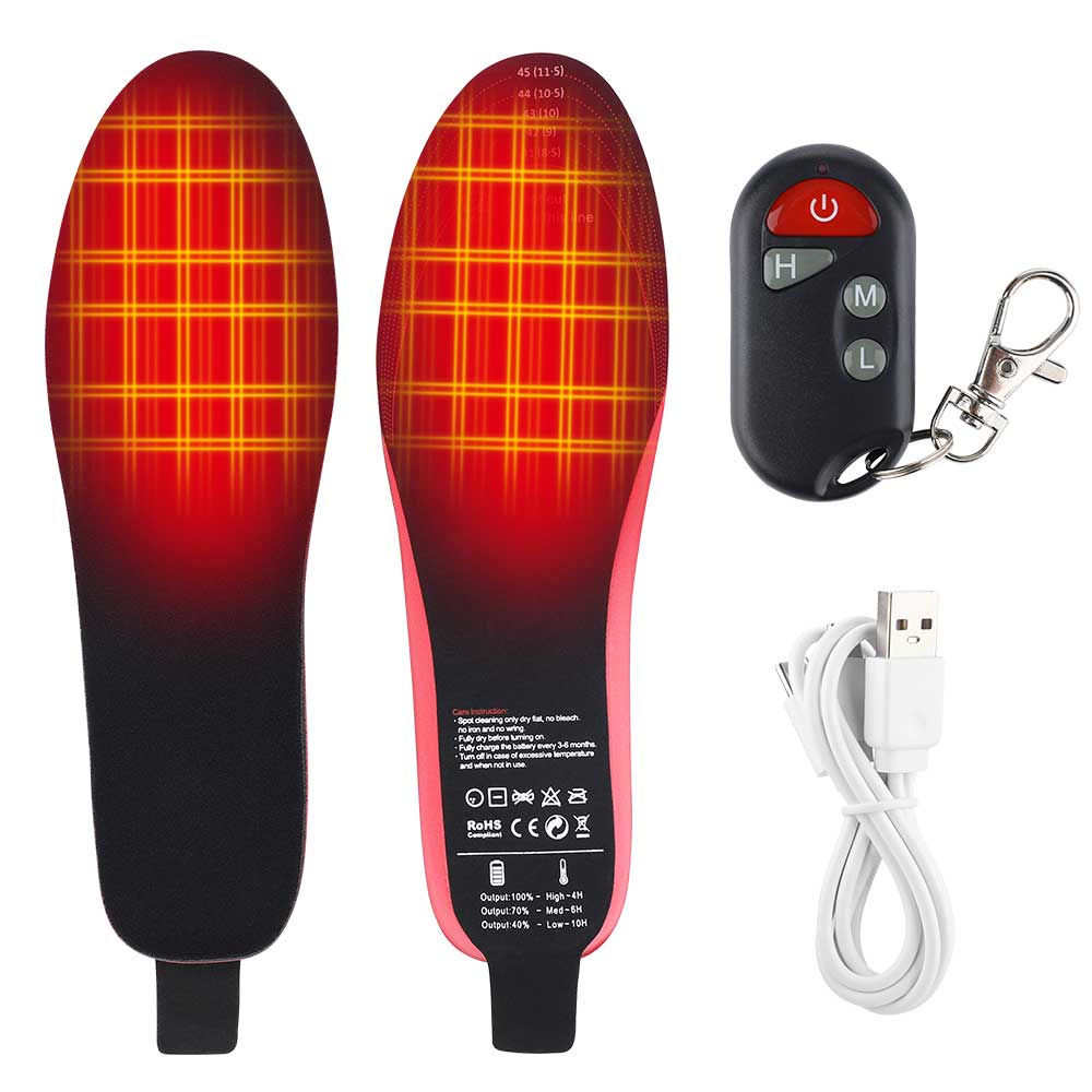 Heated Insoles | Rechargeable 10-Hour & 3 Heat Levels | Slim Slip-In