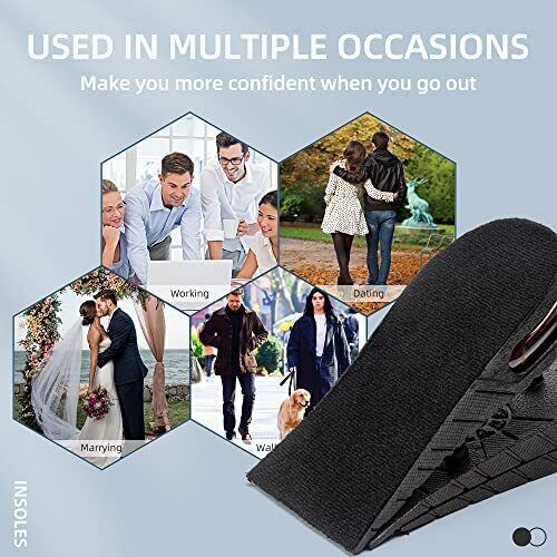 Height-Increasing Insoles | Adjustable & Breathable | Fits US 4.5–9