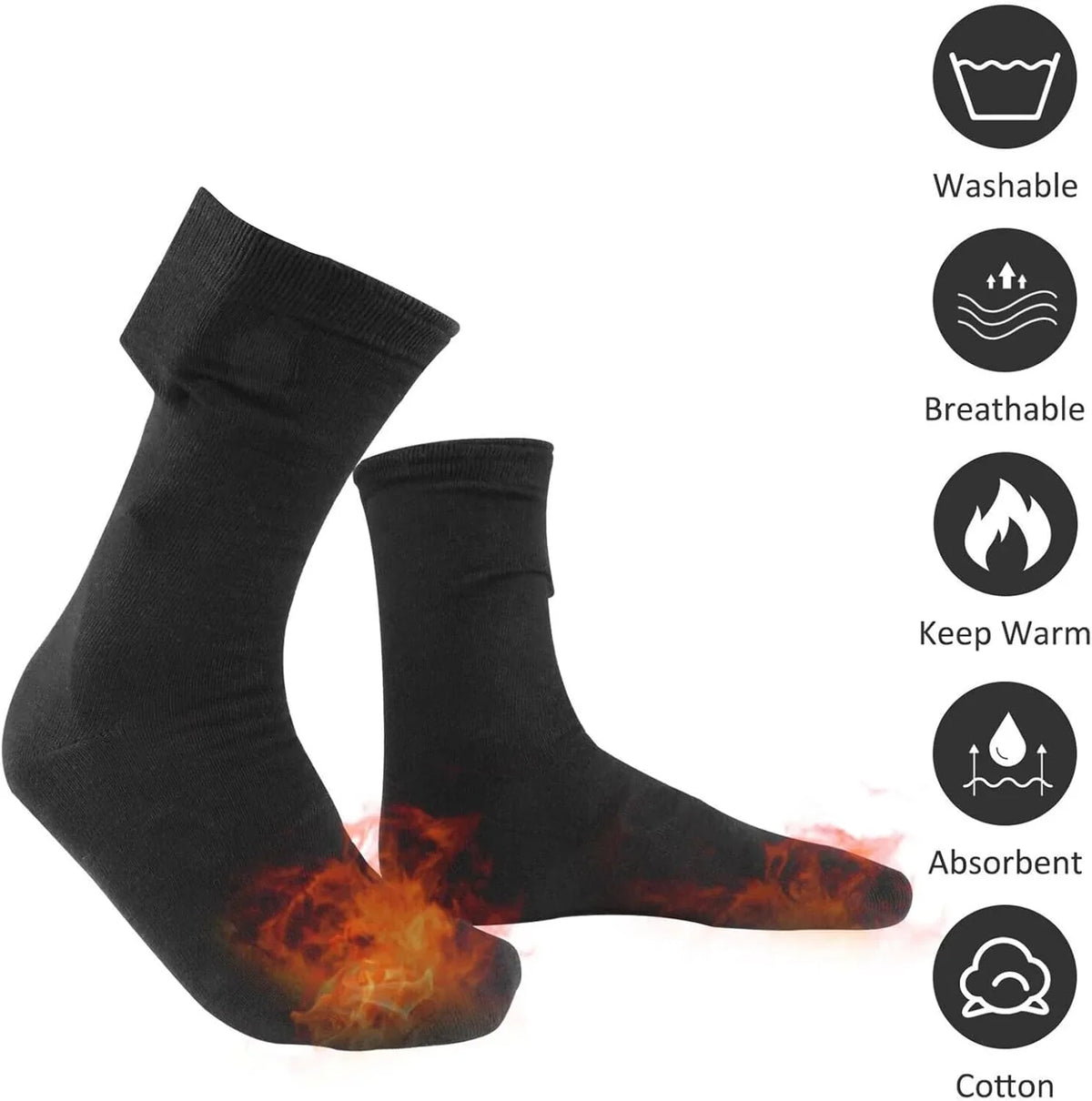 Heizsocken | USB-betrieben, schnelles Aufheizen & atmungsaktives Baumwollmischgewebe