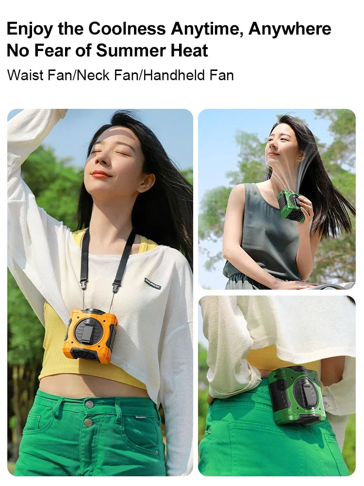 Hip Clip Fan | 8000mAh Battery & Ceramic Cooling | Neck & Handheld