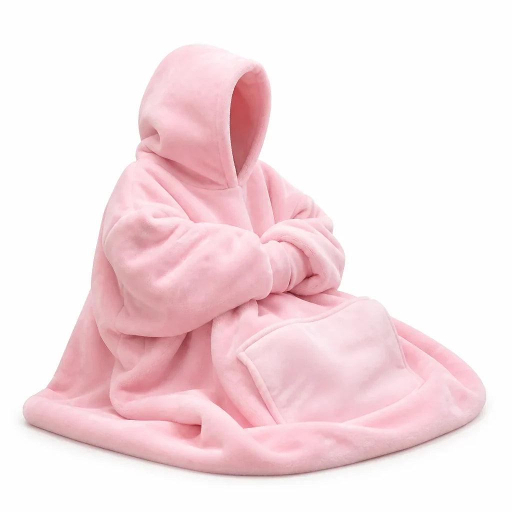 Hooded Blanket | Oversized Sherpa Fleece, Large Hood & Pocket