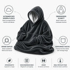 Hooded Blanket | Oversized Sherpa Fleece, Large Hood & Pocket