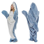 Hooded Blanket | Plush Flannel Fleece & Shark Design | Sizes S–XL