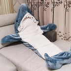 Hooded Blanket | Plush Flannel Fleece & Shark Design | Sizes S–XL