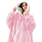 Hooded Blanket | Ultra-Soft Fleece & Wool Hood & Pockets | One Size