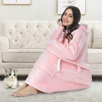 Hooded Blanket | Ultra-Soft Fleece & Wool Hood & Pockets | One Size