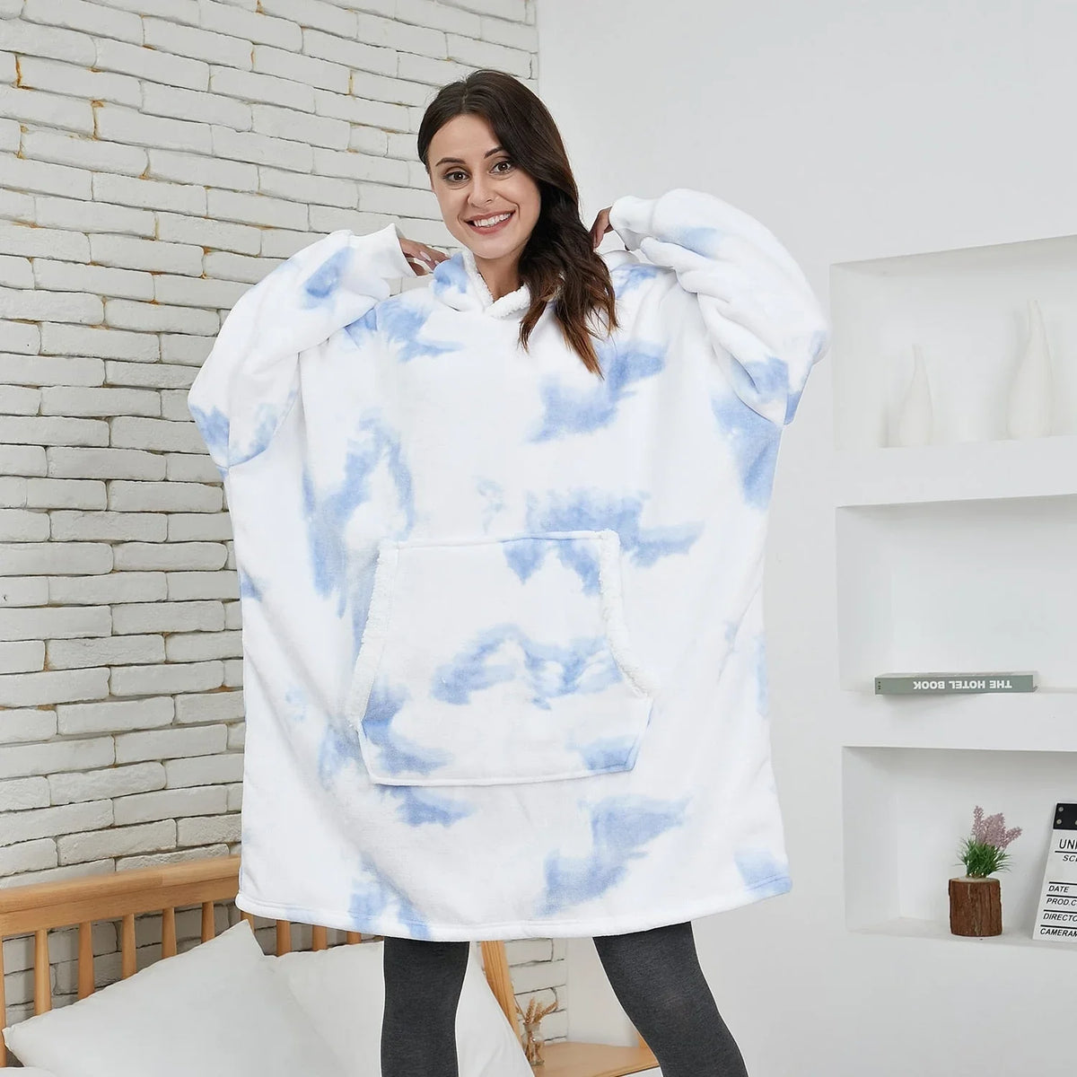 Hooded Blanket | Ultra-Soft Fleece & Wool Hood & Pockets | One Size