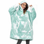 Hooded Blanket | Ultra-Soft Fleece & Wool Hood & Pockets | One Size