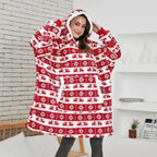 Hooded Blanket | Ultra-Soft Fleece & Wool Hood & Pockets | One Size