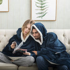 Hooded Blanket | Ultra-Soft Fleece & Wool Hood & Pockets | One Size