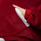 Hooded Blanket | Ultra-Soft Fleece & Wool Hood & Pockets | One Size