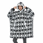Hooded Blanket | Ultra-Soft Fleece & Wool Hood & Pockets | One Size