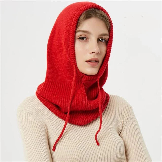 Hooded Winter Hat | Cashmere Knit & Adjustable Drawstring