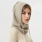 Hooded Winter Hat | Cashmere Knit & Adjustable Drawstring